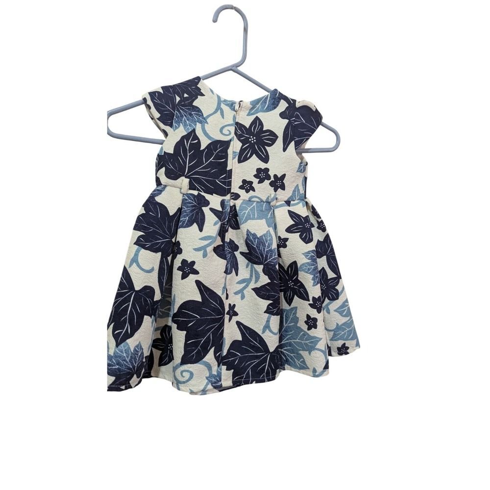 Cat & Jack Baby‎ Girl Blue Leaf Print Pleated Dress 18 Months MFGD201607